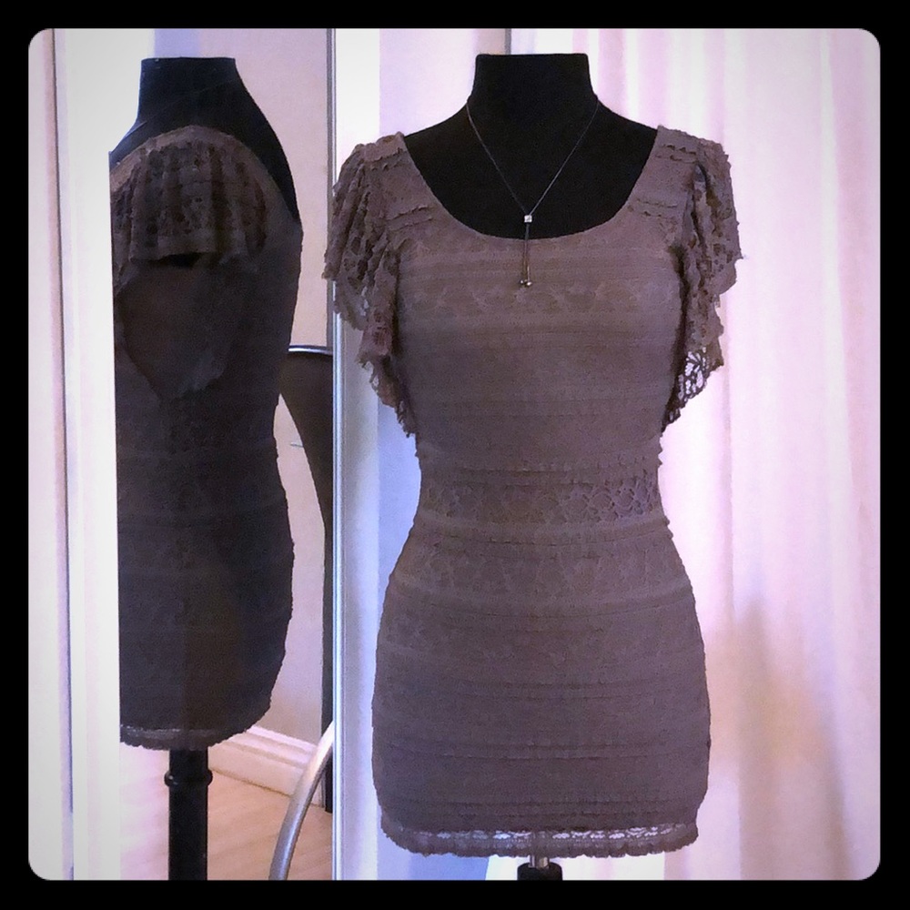 Crochet Lace Mini Dress Sz 6